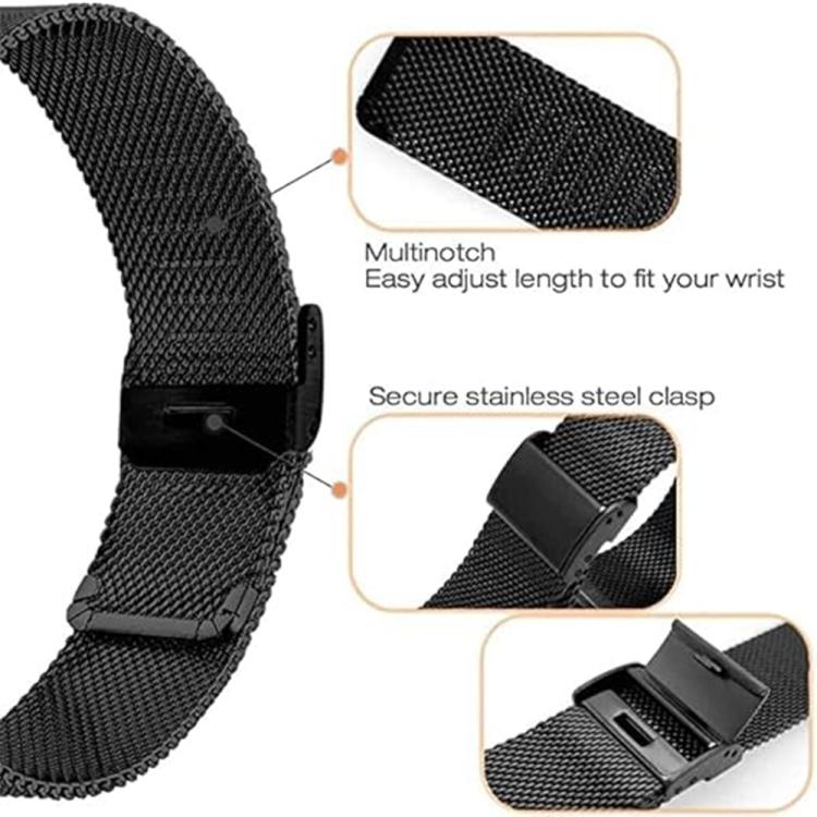 For Garmin Venu X1 Double Buckle Milanese Stainless Steel Watch Band(Black) - free shipping - PMC TechLife - Order now!