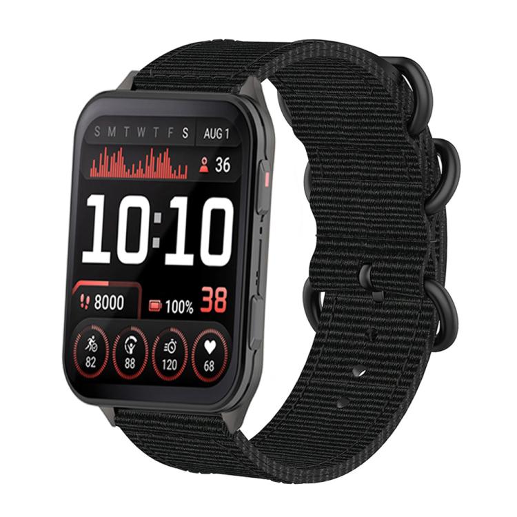 For Garmin Venu X1 Ring Buckle Nylon Canvas Watch Band(Black) - free shipping - PMC TechLife - Order now!