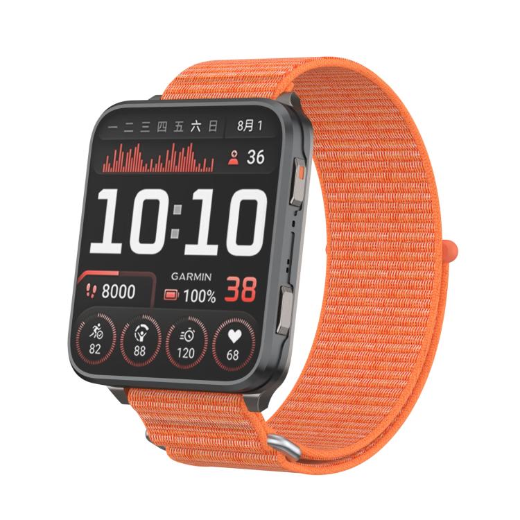 For Garmin Venu X1 Two Section Metal Ring Nylon Hook and Loop Fastener Watch Band(Bright Orange) - free shipping - PMC TechLife - Order now!