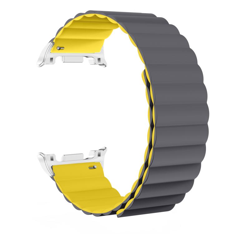 For Samsung Galaxy Watch8 / Watch8 Classic Magnetic Silicone Watch Band(Gray+Yellow) - free shipping - PMC TechLife - Order now!