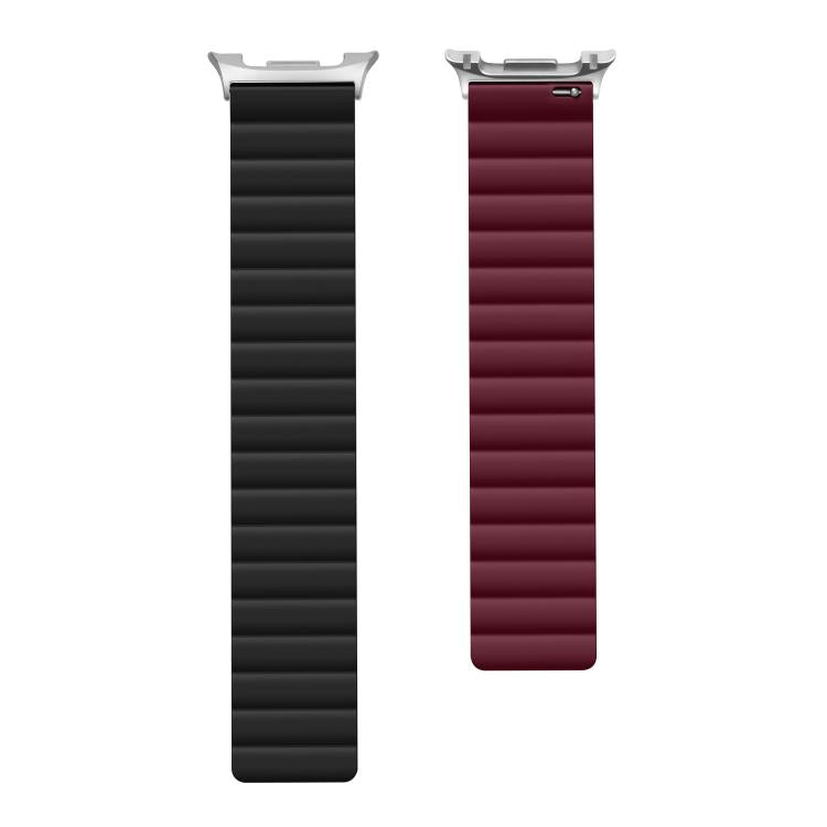 For Samsung Galaxy Watch8 / Watch8 Classic Magnetic Silicone Watch Band(Black+Wine Red) - free shipping - PMC TechLife - Order now!