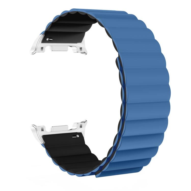 For Samsung Galaxy Watch8 / Watch8 Classic Magnetic Silicone Watch Band(Blue+Black) - free shipping - PMC TechLife - Order now!