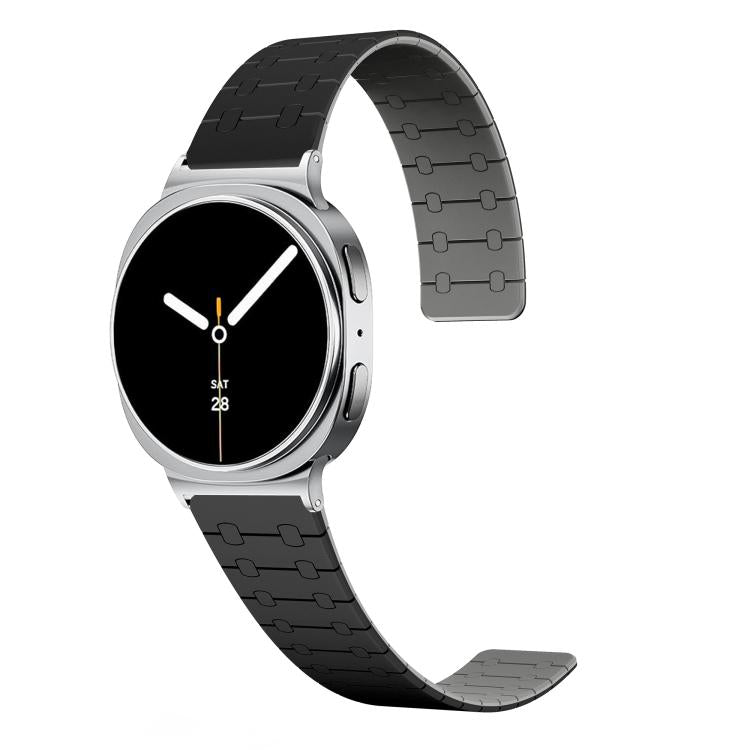 For Samsung Galaxy Watch8 / Watch8 Classic Two Color Loop Magnetic Silicone Watch Band(Black+Gray) - free shipping - PMC TechLife - Order now!