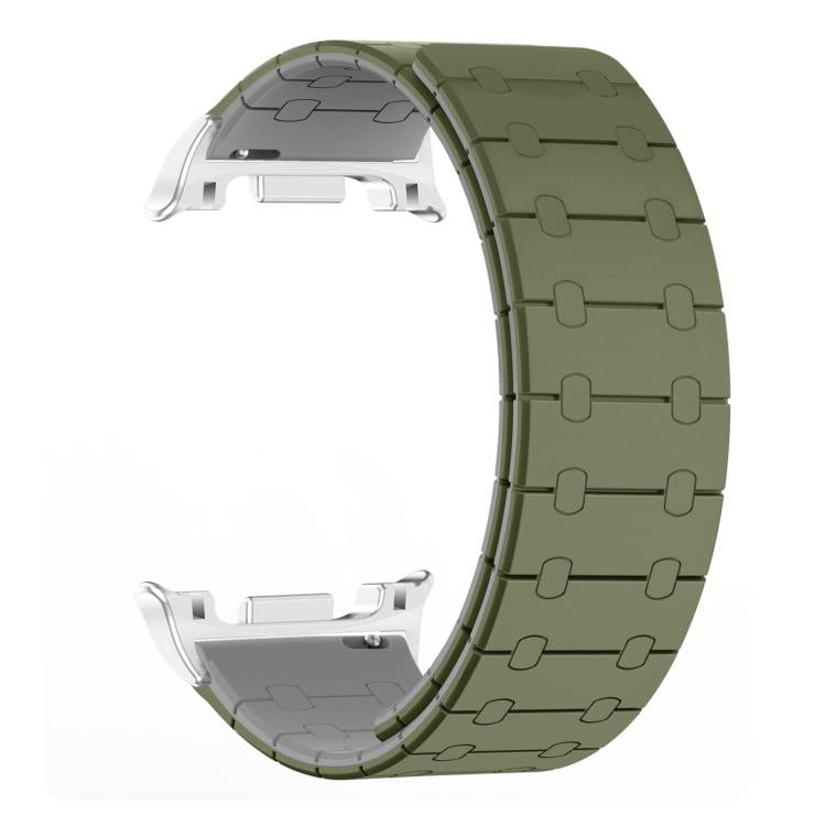 For Samsung Galaxy Watch8 / Watch8 Classic Two Color Loop Magnetic Silicone Watch Band(Green+Gray) - free shipping - PMC TechLife - Order now!