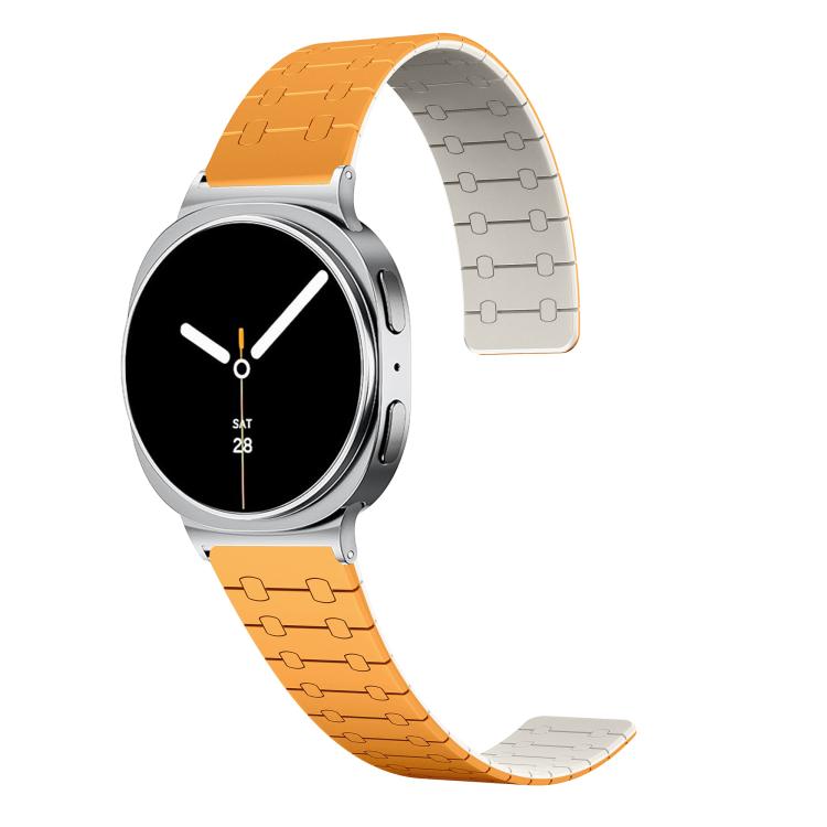 For Samsung Galaxy Watch8 / Watch8 Classic Two Color Loop Magnetic Silicone Watch Band(Orange+Starlight) - free shipping - PMC TechLife - Order now!