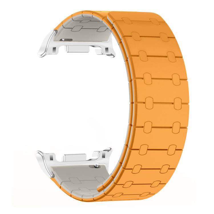 For Samsung Galaxy Watch8 / Watch8 Classic Two Color Loop Magnetic Silicone Watch Band(Orange+Starlight) - free shipping - PMC TechLife - Order now!