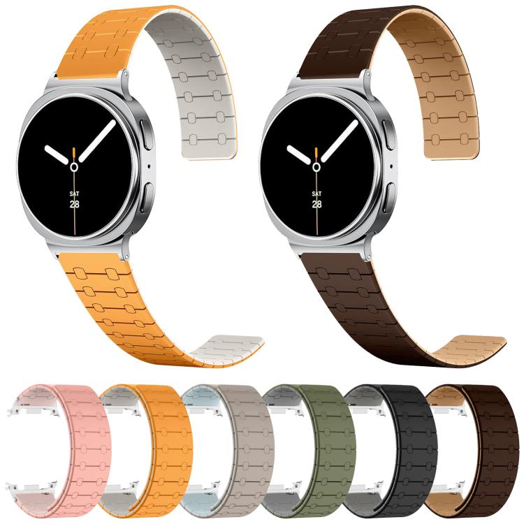 For Samsung Galaxy Watch8 / Watch8 Classic Two Color Loop Magnetic Silicone Watch Band(Dark Brown+Light Brown) - free shipping - PMC TechLife - Order now!