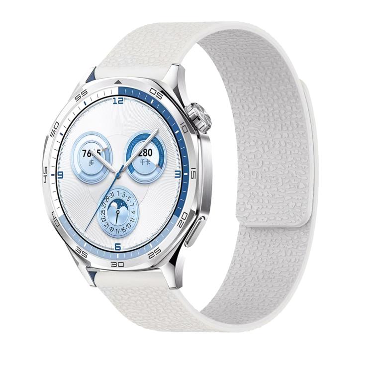 18mm Lychee Texture Soft Magnetic Silicone Watch Band(White) - free shipping - PMC TechLife - Order now!