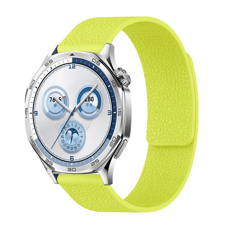 18mm Lychee Texture Soft Magnetic Silicone Watch Band(Fluorescent Green) - free shipping - PMC TechLife - Order now!