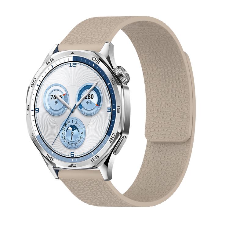 20mm Lychee Texture Soft Magnetic Silicone Watch Band(Stone Color) - free shipping - PMC TechLife - Order now!