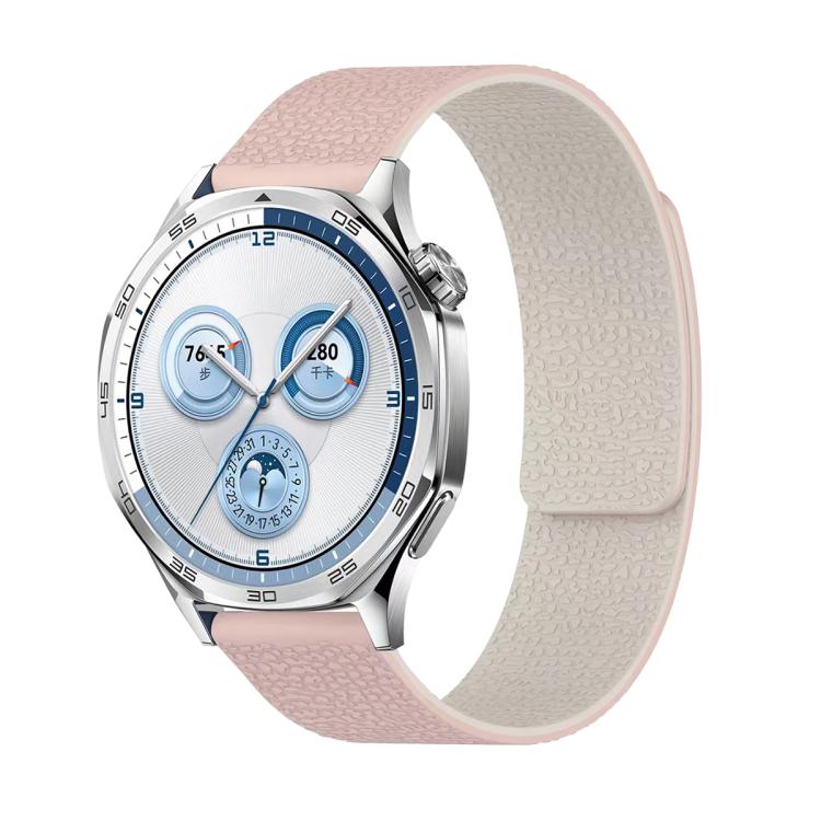 20mm Lychee Texture Soft Magnetic Silicone Watch Band(Pink Starlight) - free shipping - PMC TechLife - Order now!