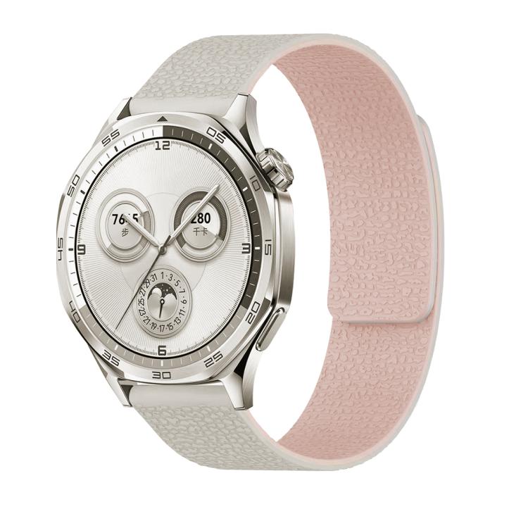 20mm Lychee Texture Soft Magnetic Silicone Watch Band(Starlight Pink) - free shipping - PMC TechLife - Order now!