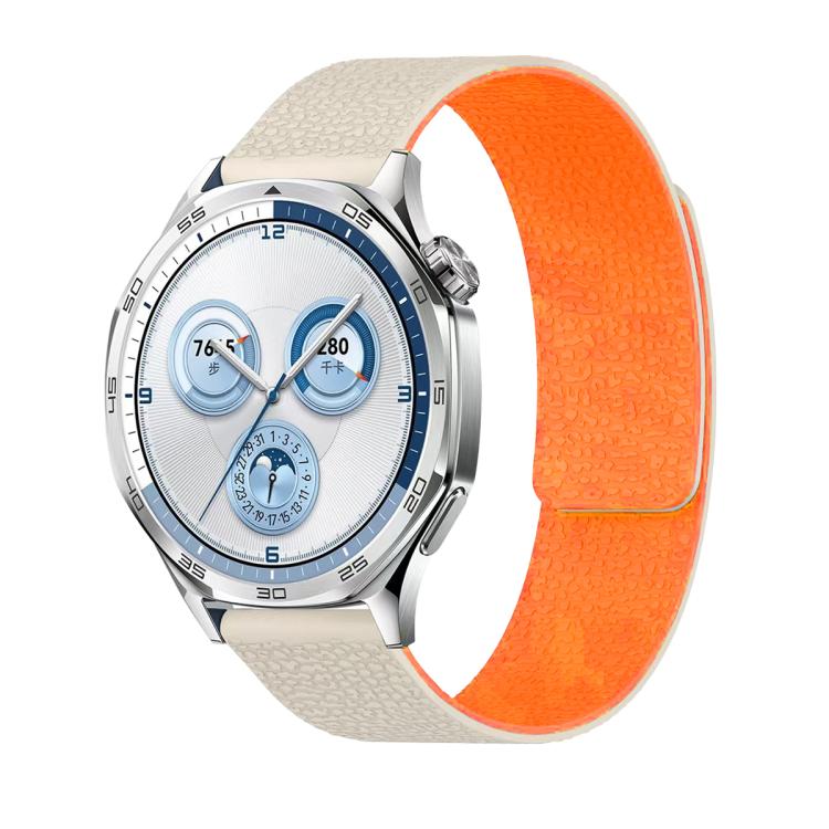 22mm Lychee Texture Soft Magnetic Silicone Watch Band(Starlight Orange) - free shipping - PMC TechLife - Order now!