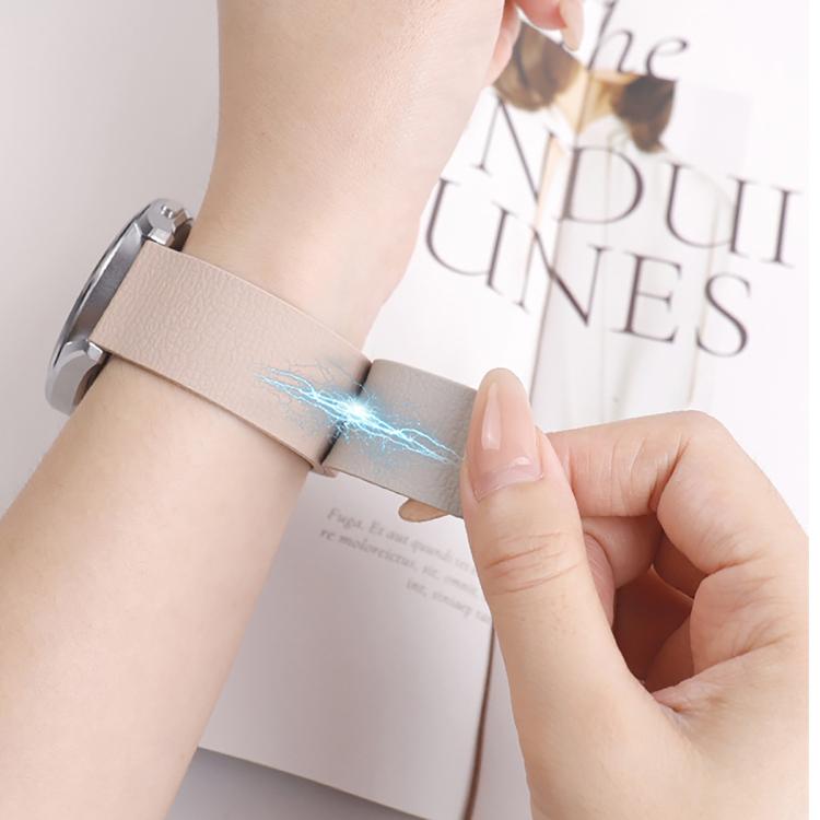 20mm Lychee Texture Soft Magnetic Silicone Watch Band(White) - free shipping - PMC TechLife - Order now!