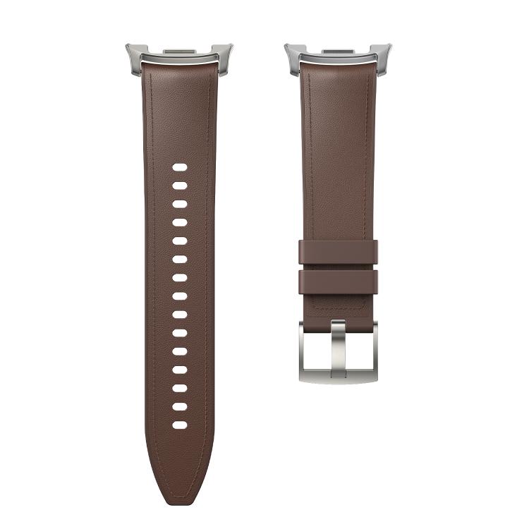 For Samsung Galaxy Watch8 / Watch8 Classic Metal Head Leather Skin Silicone Watch Band(Brown) - free shipping - PMC TechLife - Order now!