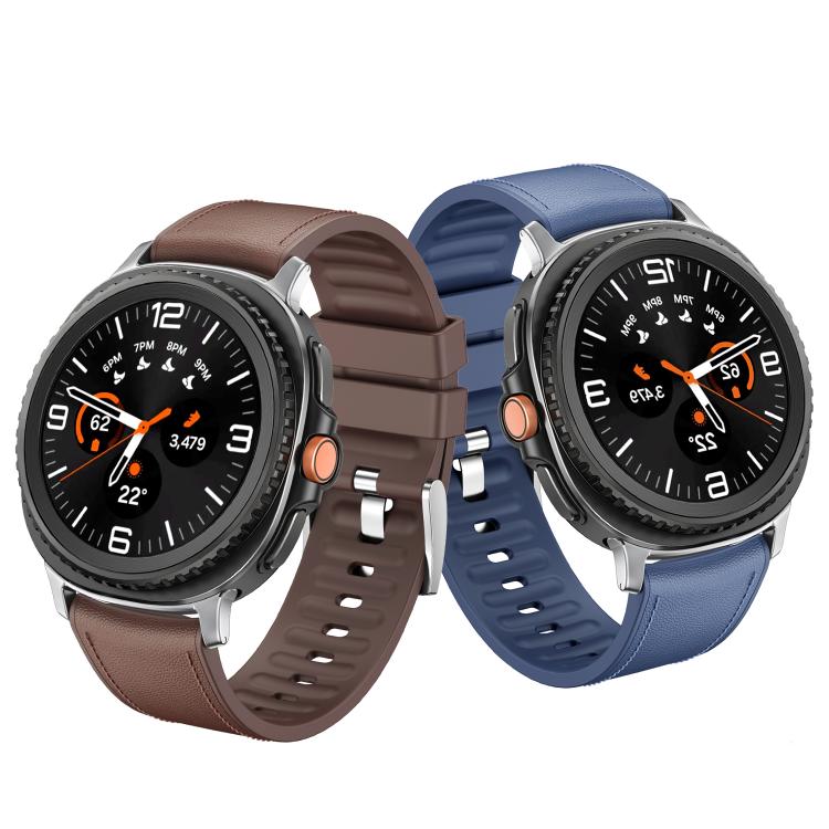 For Samsung Galaxy Watch8 / Watch8 Classic Metal Head Leather Skin Silicone Watch Band(Brown) - free shipping - PMC TechLife - Order now!