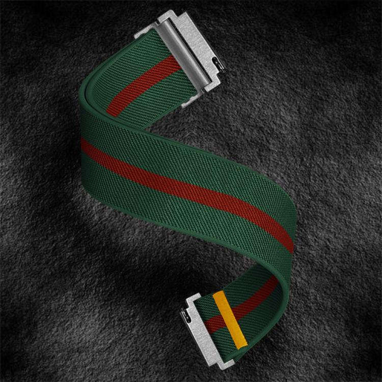 22mm Adjustable Single Loop Elastic Nylon Watch Band(Green Red) - free shipping - PMC TechLife - Order now!