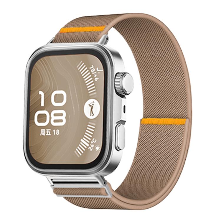 For Huawei Watch Fit3 / Fit4 / Fit4 Pro Adjustable Single Loop Elastic Nylon Watch Band(Milk Tea) - free shipping - PMC TechLife - Order now!