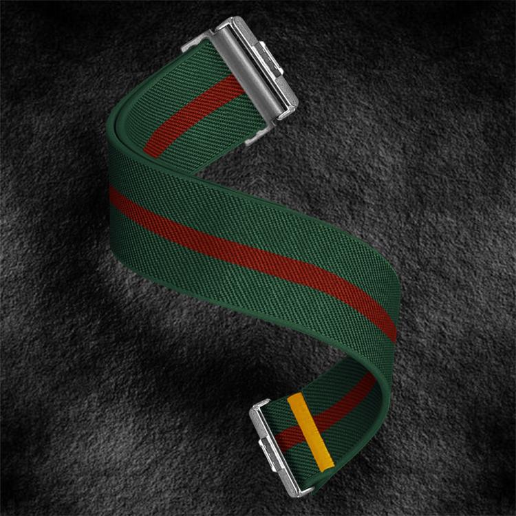 For Huawei Watch Fit3 / Fit4 / Fit4 Pro Adjustable Single Loop Elastic Nylon Watch Band(Green Red) - free shipping - PMC TechLife - Order now!