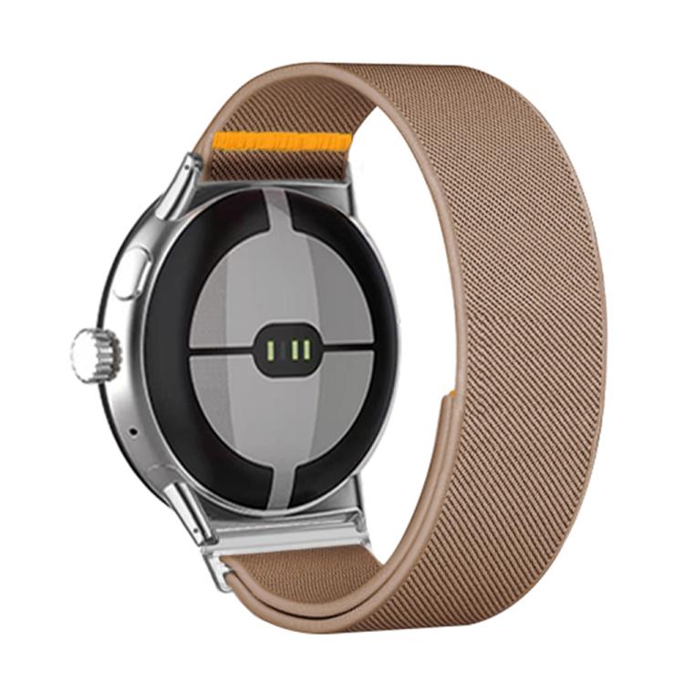 For Google Pixel Watch 3 45mm Adjustable Single Loop Elastic Nylon Watch Band(Milk Tea) - free shipping - PMC TechLife - Order now!