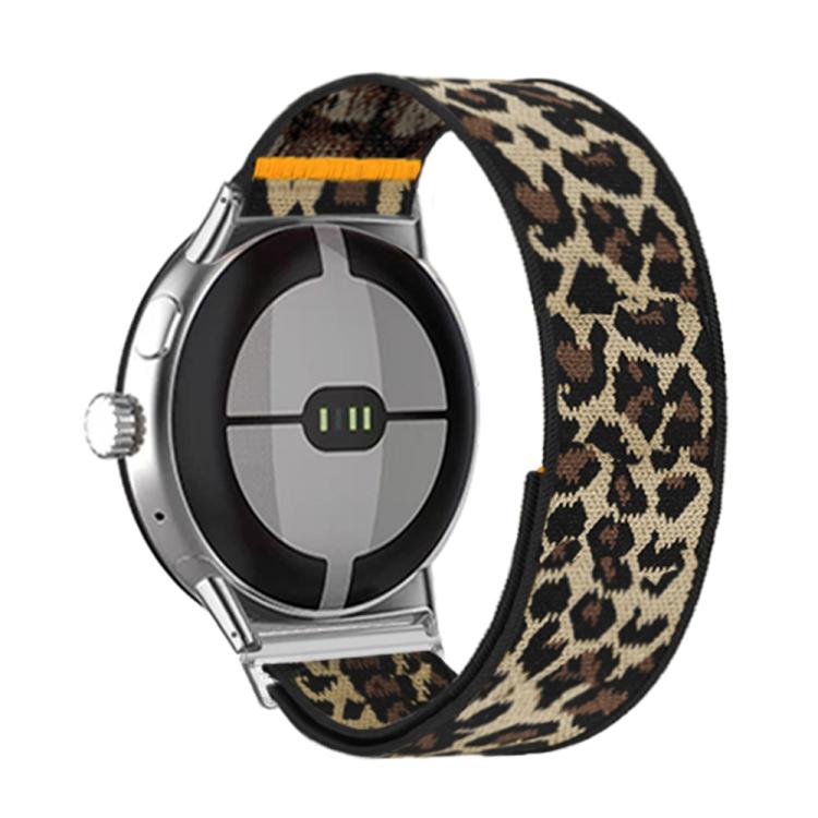 For Google Pixel Watch 3 45mm Adjustable Single Loop Elastic Nylon Watch Band(Leopard Print) - free shipping - PMC TechLife - Order now!