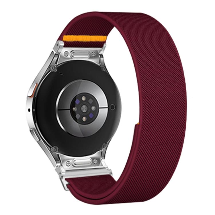 For Samsung Galaxy Watch FE / 7 / 6 / 5 / 4 Adjustable Single Loop Elastic Nylon Watch Band(Wine Red) - free shipping - PMC TechLife - Order now!