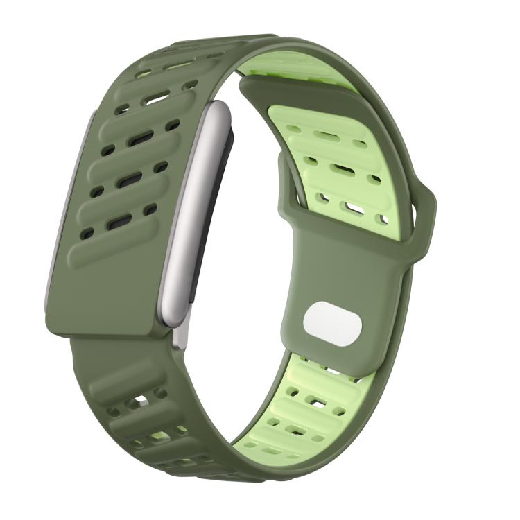 Reverse Buckle Sports Breathable Silicone Watch Band For WHOOP 5.0 Regular(Dark Green Light Green) - free shipping - PMC TechLife - Order now!