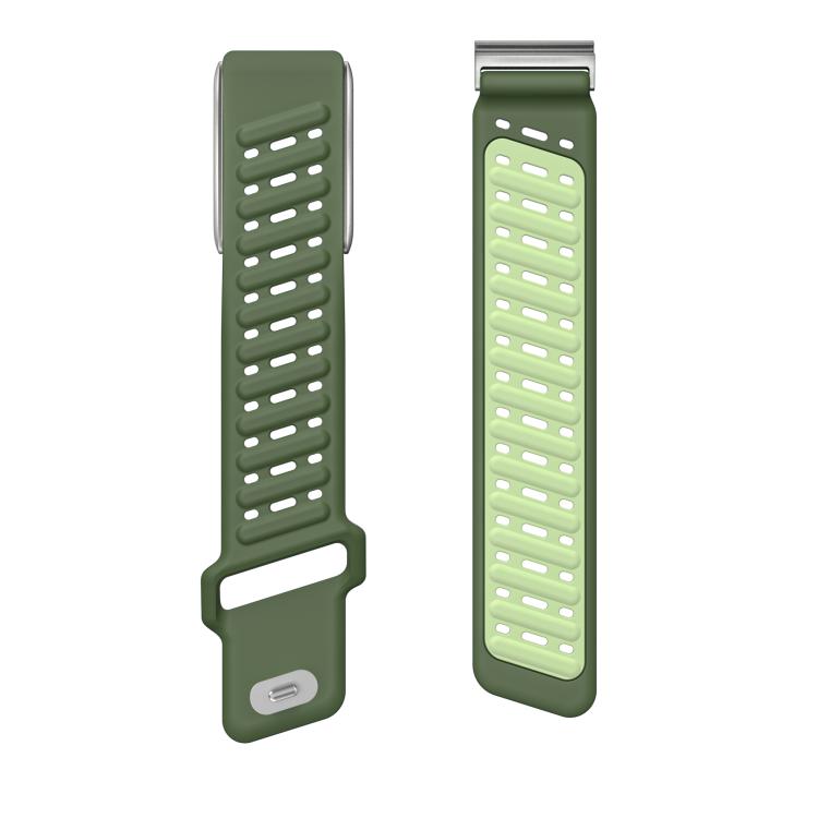 Reverse Buckle Sports Breathable Silicone Watch Band For WHOOP 5.0 Regular(Dark Green Light Green) - free shipping - PMC TechLife - Order now!