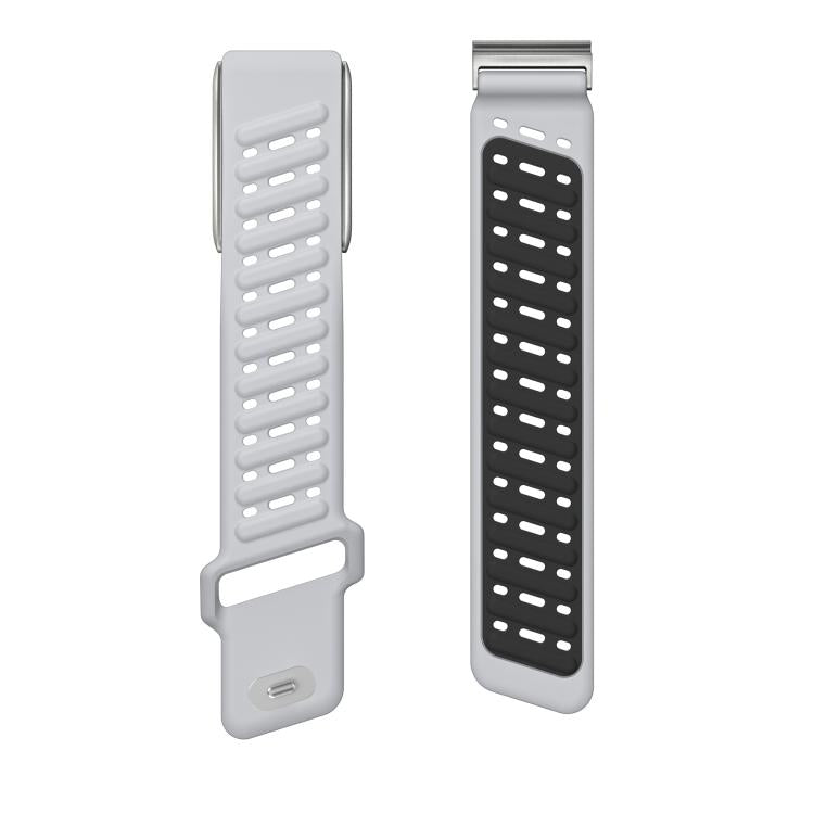 Reverse Buckle Sports Breathable Silicone Watch Band For WHOOP 5.0 Regular(Light Gray Black) - free shipping - PMC TechLife - Order now!