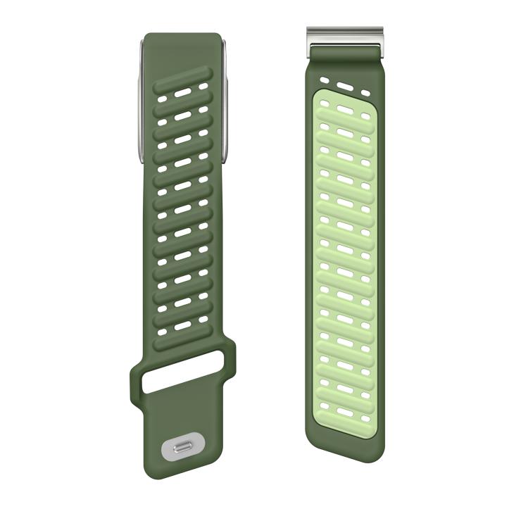 Reverse Buckle Sports Breathable Silicone Watch Band For WHOOP 5.0 Electrocardiogram(Dark Green Light Green) - free shipping - PMC TechLife - Order now!