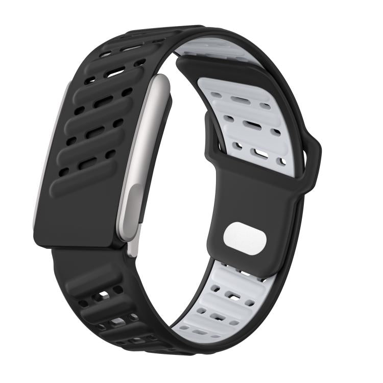 Reverse Buckle Sports Breathable Silicone Watch Band For WHOOP 5.0 Electrocardiogram(Black Light Gray) - free shipping - PMC TechLife - Order now!