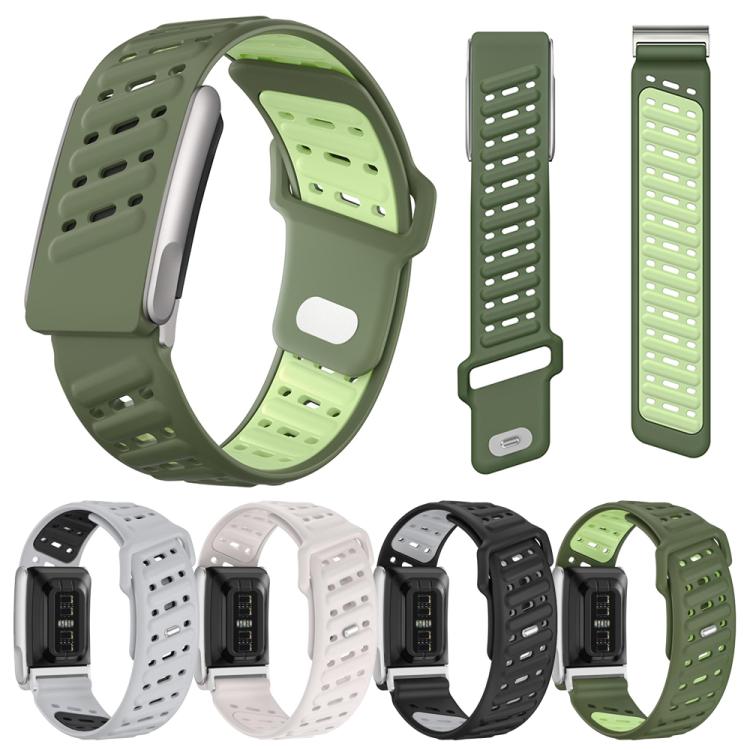 Reverse Buckle Sports Breathable Silicone Watch Band For WHOOP 5.0 Regular(Dark Green Light Green) - free shipping - PMC TechLife - Order now!
