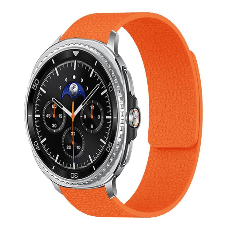 For Samsung Galaxy Watch8 / 8 Classic Lychee Texture Soft Magnetic Silicone Watch Band(Orange) - free shipping - PMC TechLife - Order now!