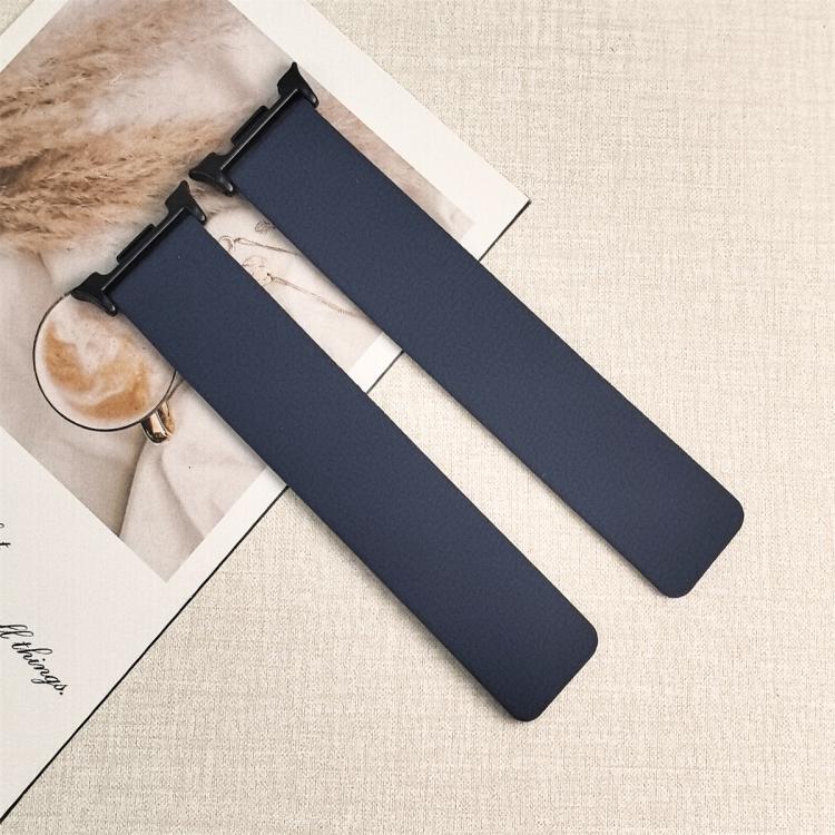 For Samsung Galaxy Watch8 / 8 Classic Lychee Texture Soft Magnetic Silicone Watch Band(Dark Blue) - free shipping - PMC TechLife - Order now!