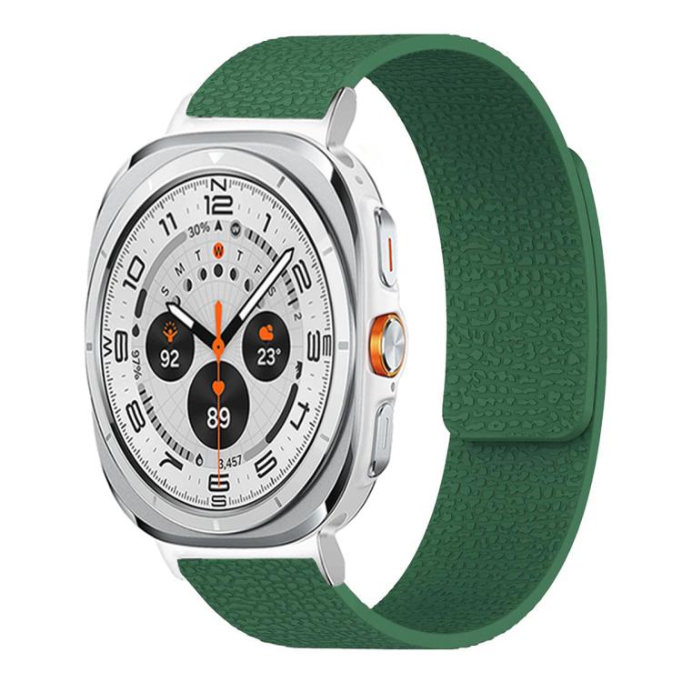 For Samsung Galaxy Watch Ultra 47mm / Ultra 2025 Lychee Texture Soft Magnetic Silicone Watch Band(Green) - free shipping - PMC TechLife - Order now!