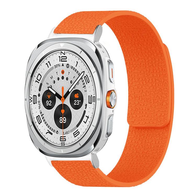 For Samsung Galaxy Watch Ultra 47mm / Ultra 2025 Lychee Texture Soft Magnetic Silicone Watch Band(Orange) - free shipping - PMC TechLife - Order now!