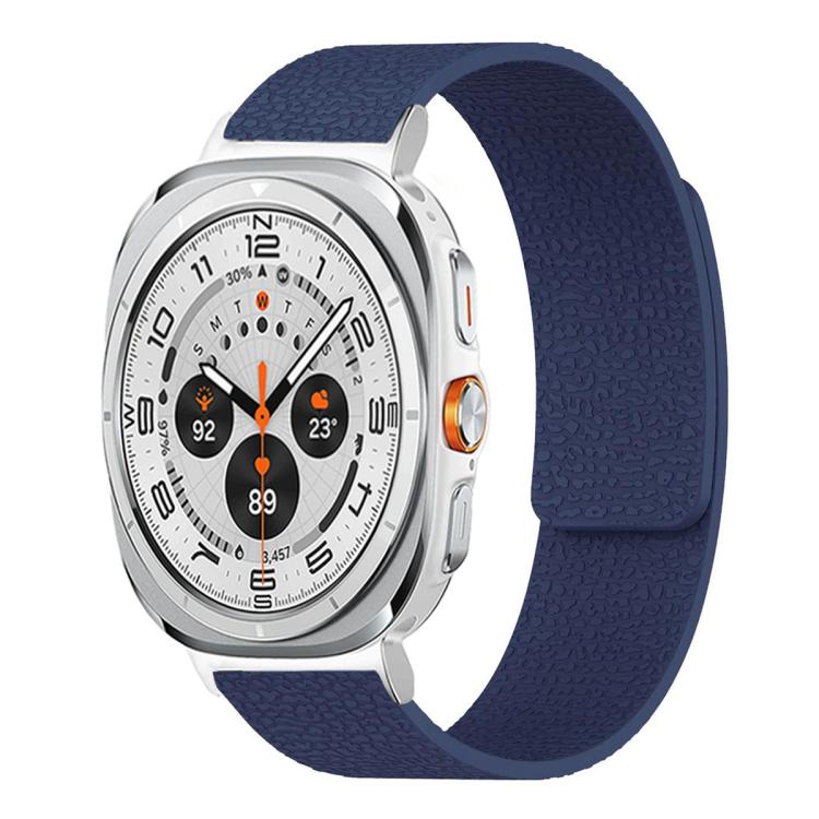 For Samsung Galaxy Watch Ultra 47mm / Ultra 2025 Lychee Texture Soft Magnetic Silicone Watch Band(Dark Blue) - free shipping - PMC TechLife - Order now!