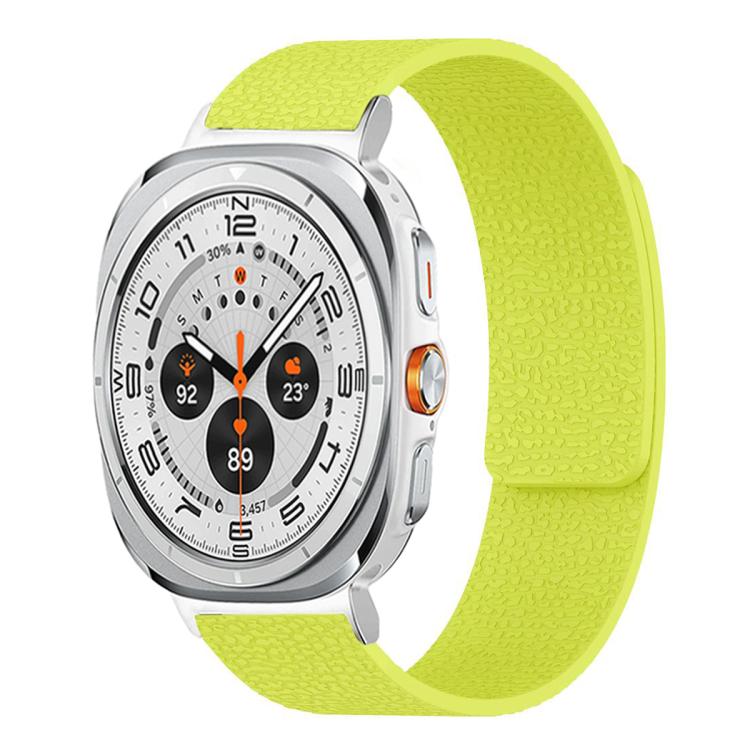 For Samsung Galaxy Watch Ultra 47mm / Ultra 2025 Lychee Texture Soft Magnetic Silicone Watch Band(Fluorescent Green) - free shipping - PMC TechLife - Order now!