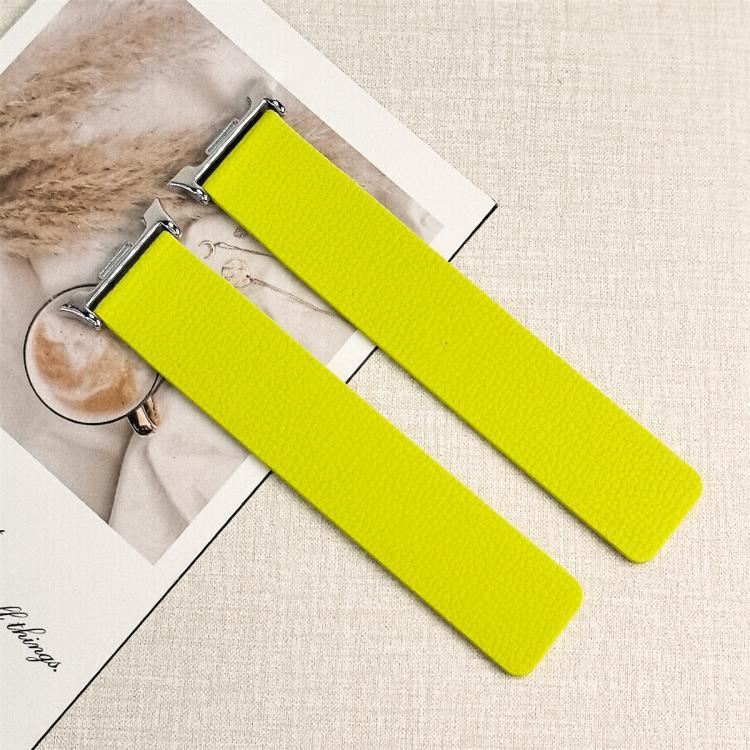 For Samsung Galaxy Watch Ultra 47mm / Ultra 2025 Lychee Texture Soft Magnetic Silicone Watch Band(Fluorescent Green) - free shipping - PMC TechLife - Order now!