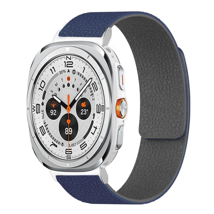 For Samsung Galaxy Watch Ultra 47mm / Ultra 2025 Lychee Texture Soft Magnetic Silicone Watch Band(Blue Gray) - free shipping - PMC TechLife - Order now!