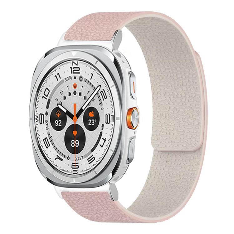 For Samsung Galaxy Watch Ultra 47mm / Ultra 2025 Lychee Texture Soft Magnetic Silicone Watch Band(Pink Starlight) - free shipping - PMC TechLife - Order now!