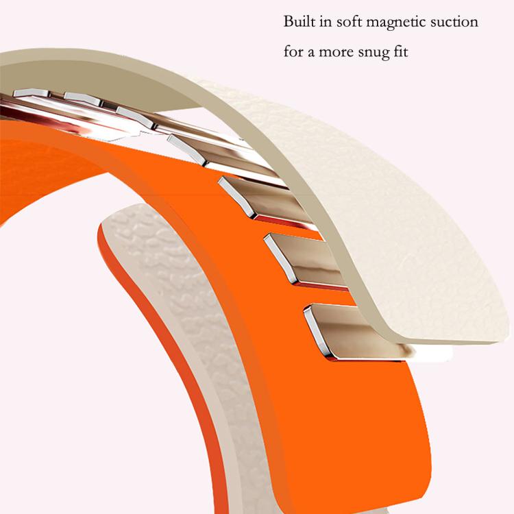 For Samsung Galaxy Watch Ultra 47mm / Ultra 2025 Lychee Texture Soft Magnetic Silicone Watch Band(Orange) - free shipping - PMC TechLife - Order now!