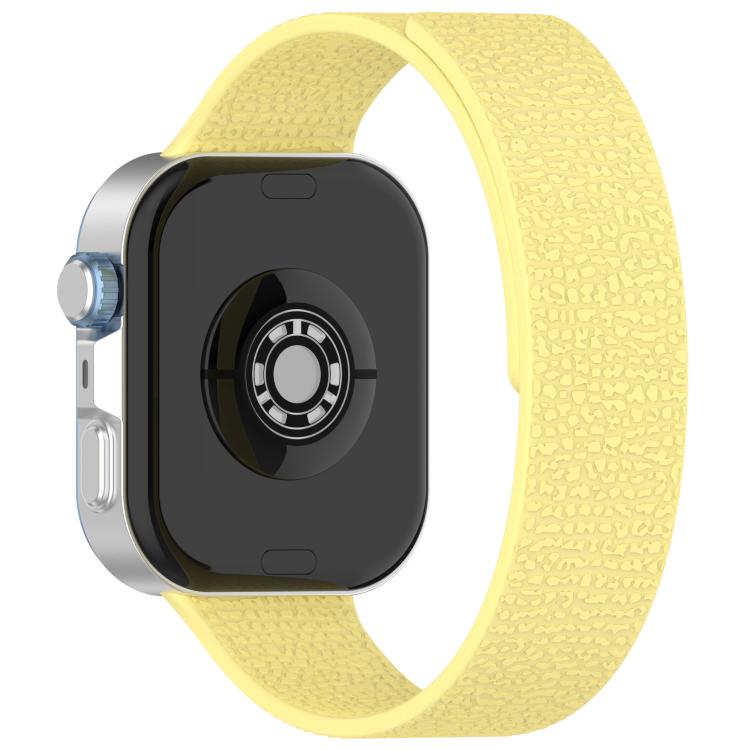 For Huawei Watch Fit4 / Fit4 Pro / Fit3 Lychee Texture Soft Magnetic Silicone Watch Band(Light Yellow) - free shipping - PMC TechLife - Order now!