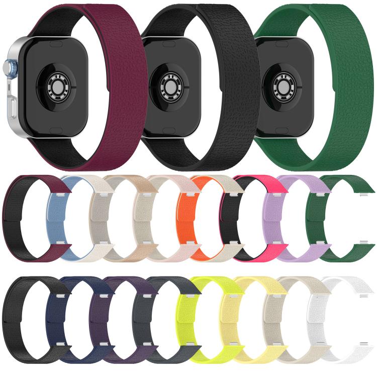 For Huawei Watch Fit4 / Fit4 Pro / Fit3 Lychee Texture Soft Magnetic Silicone Watch Band(White Blue) - free shipping - PMC TechLife - Order now!