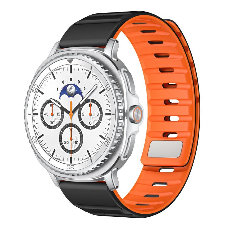 For Samsung Galaxy Watch8 / Watch8 Classic Norman Magnetic Silicone Watch Band(Black Orange) - free shipping - PMC TechLife - Order now!