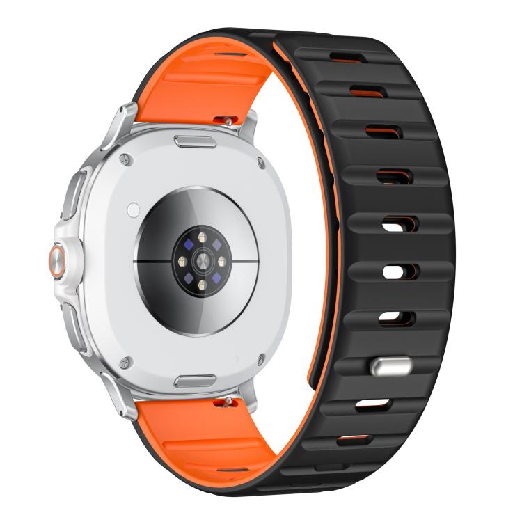 For Samsung Galaxy Watch8 / Watch8 Classic Norman Magnetic Silicone Watch Band(Black Orange) - free shipping - PMC TechLife - Order now!