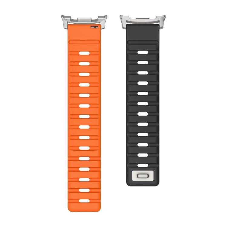 For Samsung Galaxy Watch8 / Watch8 Classic Norman Magnetic Silicone Watch Band(Black Orange) - free shipping - PMC TechLife - Order now!