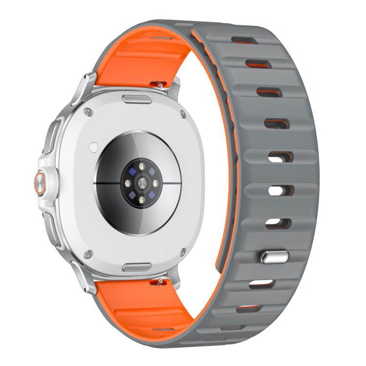 For Samsung Galaxy Watch8 / Watch8 Classic Norman Magnetic Silicone Watch Band(Gray Orange) - free shipping - PMC TechLife - Order now!