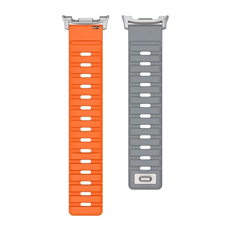 For Samsung Galaxy Watch8 / Watch8 Classic Norman Magnetic Silicone Watch Band(Gray Orange) - free shipping - PMC TechLife - Order now!