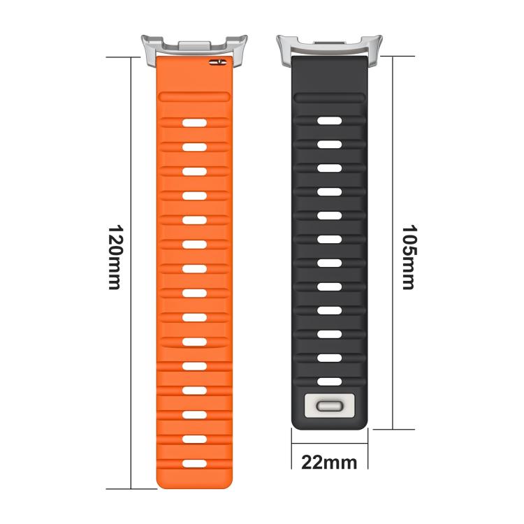 For Samsung Galaxy Watch8 / Watch8 Classic Norman Magnetic Silicone Watch Band(Black Orange) - free shipping - PMC TechLife - Order now!